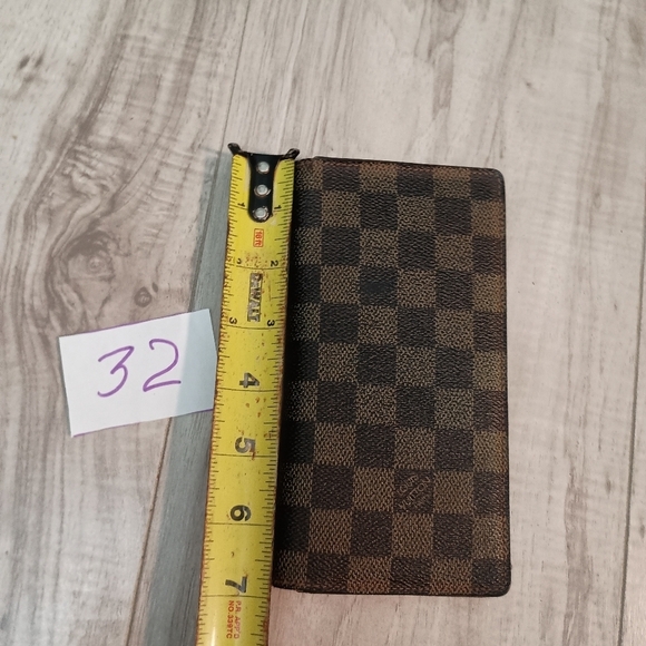 Louis Vuitton Damier Ebene Brazza Wallet Checkbook Holder Designer Leather - Picture 12 of 12